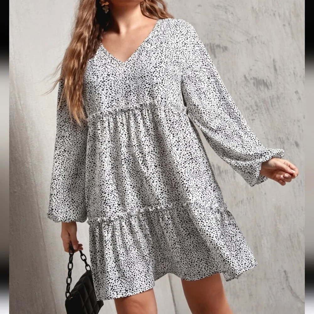 SHEIN Women's Black and White Polka Dot Dress - Picture 13 of 13